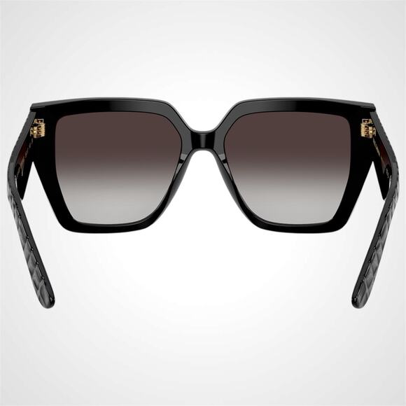 Dolce & Gabbana Sunglasses Black Embossed Cocco Square Acetate Gold DG - Picture 5 of 6